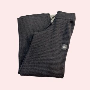 Alo Black Snuggle Up Sweater High Waist Wide Leg Pants